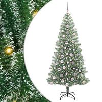 arbol de navidad artificial nevado con luz led verde y 180 cm vidaxl