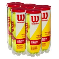 wilson championship extra duty - lote pack 5 botes pelota tenis unisex amarillo calidad fieltro grueso