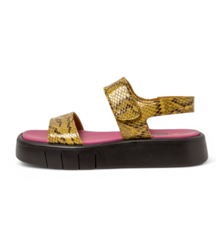 Art para mujer. 11854F4XT003_024 Sandalias de piel 1854F Málaga amarillo (36), 3 a 5cm, Velcro, Casual