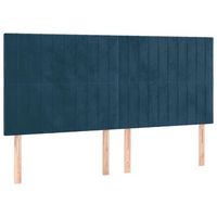 cabeceros 4 udscabecero camapanel de cabecera de terciopelo azul oscuro 100x5x7888 cm