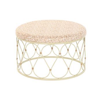 Mesa Centro Ratan Metal 48x48x30 Natural