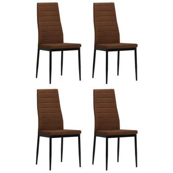 Sillas De Comedor 4 Unidades Tela Marrón Vidaxl