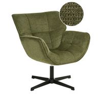 sillon auxiliar tapizado con asiento curvo estructura giratoria  asiento retro verde auma