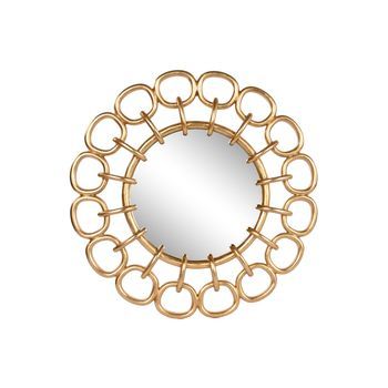 Espejo Resina Espejo 95x5x95 Cadena Dorado