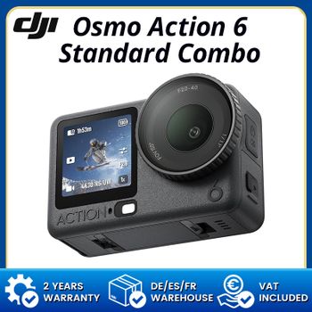 Cámara de Acción Osmo Action 6 Combo Estándar con Sensor de 1/1.1 Pulgadas y Apertura Variable para Diferentes Escenarios