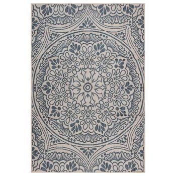 Alfombra De Exterior De Tejido Plano Rayas Azules 200x280 Cm Vidaxl