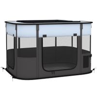 pawhut parque para perros y gatos corralito plegable portatil para cachorros conejos y cobayas tela oxford 84x64x53 cm gris
