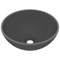 lavabo de bano moderno  lavabo de lujo redondo ceramica gris oscuro mate 325x14 cm
