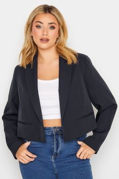 Yours Torera Azul Marina Con Solapas, Mujer Curvy Y Tallas Grandes, Yours