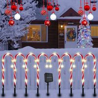 decoracion navidena 8 luces de pan de jengibre con energia solar 8 modos de luz marcadores de pan de jengibre luces led decorativas para jardin -