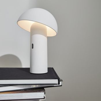 Lámpara de sobremesa con cabezal ajustable para interior, blanco