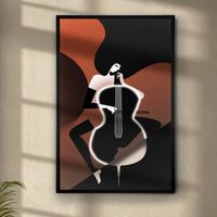 cuadro con luz led violonchelo 80x120cm