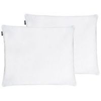 conjunto de 2 almohadas de algodon blanco plumon plumas de pato 50 x 60 cm alta medio suave descanso feldberg