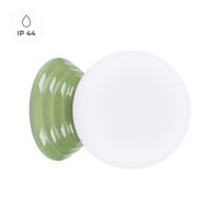 lampara de pared verde oliva ceramicavidrio vidriado alt 12 cm