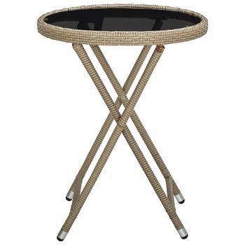 Mesa De Centro  60 X 75 Cm  Ratán - Beige