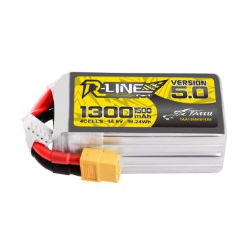 Batería LiPo TATTU R-Line Versión 5.0 14.8V 1300mAh 150C 4S XT60 para dron RC