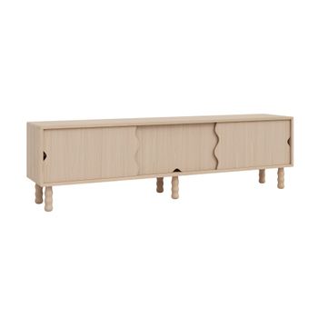 Mueble de TV bajo de madera maciza natural 180 cm Sin barnizar
