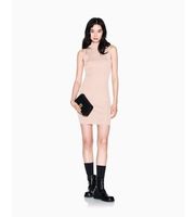 ax armani exchange para mujer xw001875af11957m4014 vestido midi de cuello alto nude xs casual fiesta viscosa sin mangas  tirantes