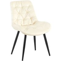 silla de comedor de terciopelo rossford crema 63x56x85 cm clp