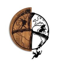 decoracion pared de madera globotrotting nogal negro 50x66 cm