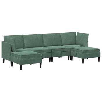 Juego De Muebles De Salón 6 Uds. Verde Mar Terciopelo Vidaxl