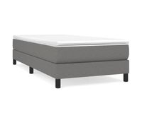cama box spring con colchon tela gris oscuro 90x200 cm