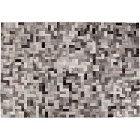 alfombra rectangular de cuero vegano 150 x 200 cm  hilo gris