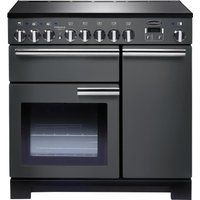 rangemaster professional deluxe 90 electric induction range cooker - slate  chrome