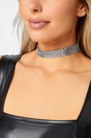 gargantilla plateada strass