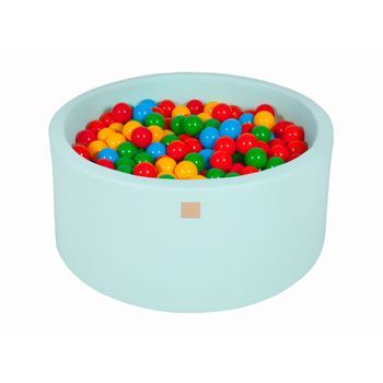 Meowbaby Piscina De Bolas, Round Seca Para Niños, Menta : Amarillo/rojo/verde Oscuro/naranja/azul, 300 Pcs, 90x40cm