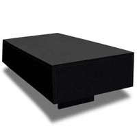 mesa de centro 85x55x31 cm mdf con acabado brillante - negro