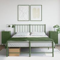 juego de 2 mesitas de noche - mueble para dormitorio - acero - verde oliva 36x39x68cm