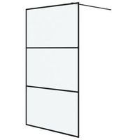 mampara de ducha vidrio esg esmerilado negro 115x195 cm vidaxl