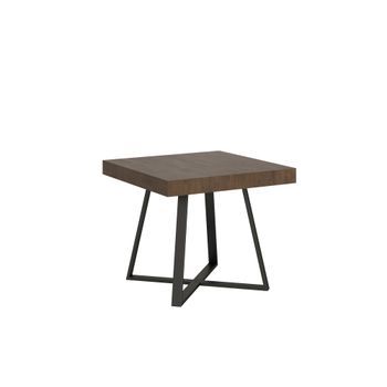 Mesa Extensible 90x90/194 Cm Abbraccio Nogal Patas Antracita