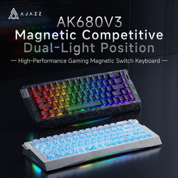 Teclado mecánico para juegos con cable Ajazz AK680 V3 HE, interruptores magnéticos, RGB, diseño personalizable, 68 teclas, teclado pequeño para oficina.