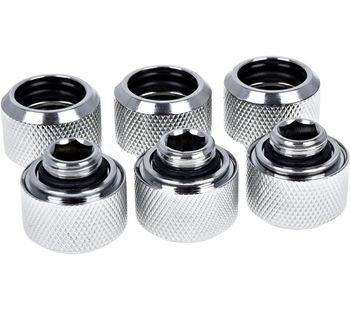 Eiszapfen 16 mm Chrome HardTube Compression Fitting - Silver, Silver