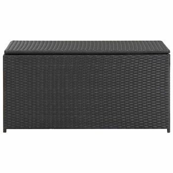 Caja De Almacenaje De Jardín | Arcón De Jardín | Baúl Jardín Ratán Sintético Negro 100x50x50 Cm