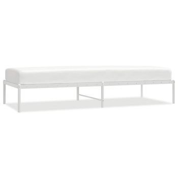 Cama Individual | Cama Para Adulto | Estructura De Cama Sin Colchón Metal Blanco 80x200 Cm