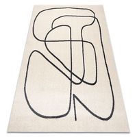 alfombra fusion 8297 crema  gris oscuro - lineas moderna abstracta 240x330 cm