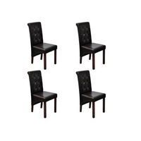 sillas de comedor 4 unidades cuero sintetico marron vidaxl