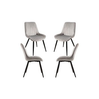 Pack 4 Sillas Lene Terciopelo - Gris Claro
