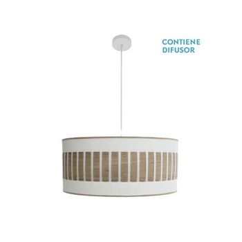 Colgante Ivanna 3xe27 Blanco/blanco-madera Clara Regx60x60 Cm
