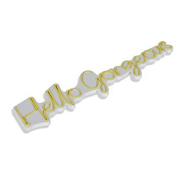 Iluminación Led Decorativa De Plástico Hello Gorgeous Amarillo 75x18x2 Cm