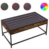 mesa de cafe - mesa de centro con infinity led roble ahumado 90x50x41 cm