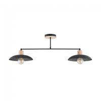 lampara de techo briana negro 2 luces