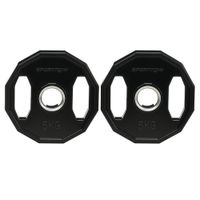 sportnow conjunto de 2 discos de pesas de 5 kg con orificio de 5 cm negro para entrenamiento de fuerza y musculacion o24x35 cm   aosom espana