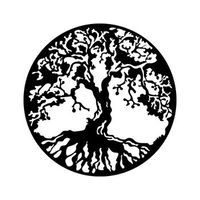 decoracion pared de metal arbol negro 60x60 cm