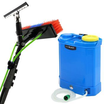 Maxblast Mochila Para Agua De 16 De Litros Y Pértiga Telescópica De 9,1 Metros
