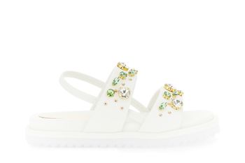 sandalias fraile con pedrería white