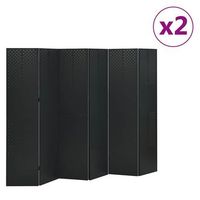 biombos divisores de 6 paneles 2 uds negro acero 240x180 cm vidaxl